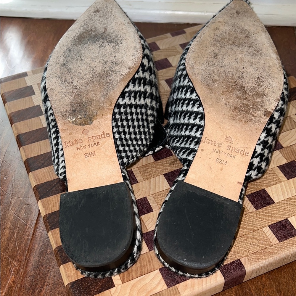 Kate Spade Black and White Karen Slippers Sz 8 1/2 - Picture 10 of 11